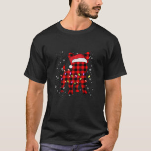 Buffalo Plaid French Bulldog Santa Christmas Light T-Shirt