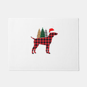 Buffalo Plaid German Pointer Dog Tree Christmas Pa Doormat