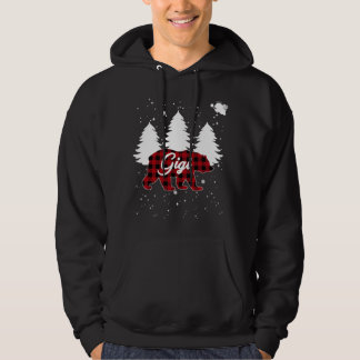 Buffalo Plaid Gigi Bear Christmas Tree Pajama Fami Hoodie