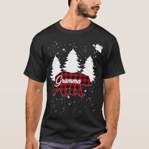 Buffalo Plaid Gramma Bear Christmas Tree Pajama Fa T-Shirt