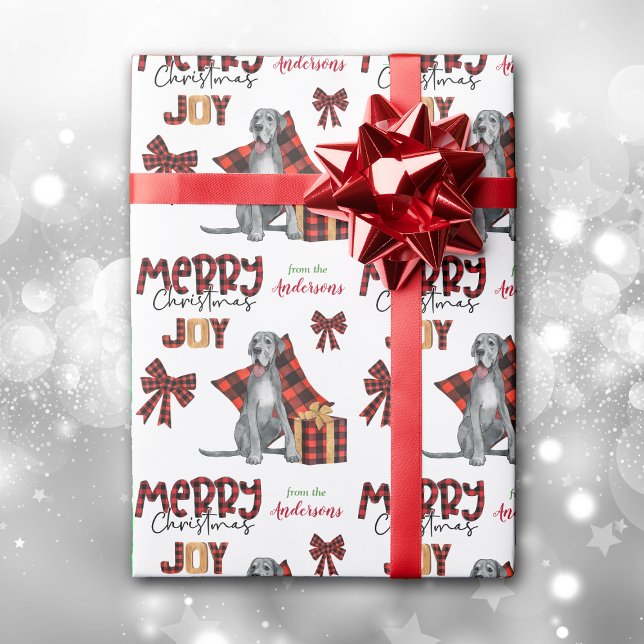 Buffalo Plaid Great Dane Dog Christmas Wrapping Paper (Creator Uploaded)