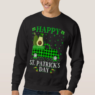 Buffalo Plaid Green Truck Avocado Fruit St Patric Sweatshirt