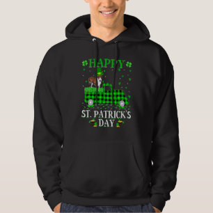 Buffalo Plaid Green Truck Bull Terrier Dog St Pat Hoodie