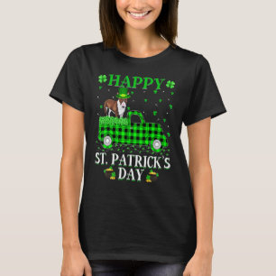 Buffalo Plaid Green Truck Bull Terrier Dog St  Pat T-Shirt