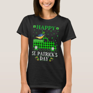 Buffalo Plaid Green Truck Eastern Bluebird St Patr T-Shirt