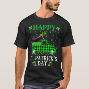 Buffalo Plaid Green Truck Eggplant Fruit St  Patri T-Shirt