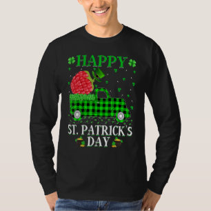 Buffalo Plaid Green Truck Raspberry Fruit St  Patr T-Shirt