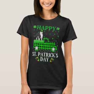Buffalo Plaid Green Truck Siberian Husky Dog St Pa T-Shirt