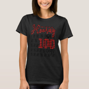 Buffalo Plaid Happy 100th Day of School Hooray for T-Shirt