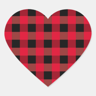 Buffalo plaid heart sticker