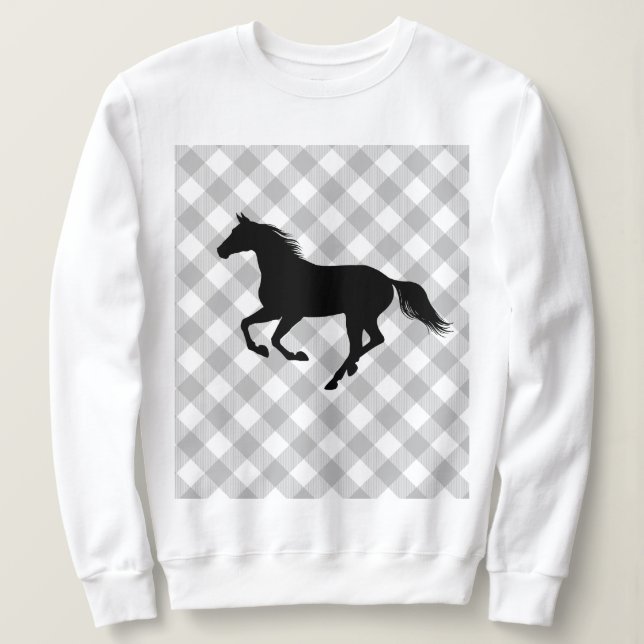 Buffalo Plaid Horse Lover (Not So) Ugly Sweater (Design Front)