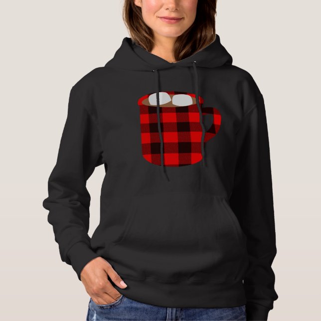 Buffalo Plaid Hot Cocoa Cup with Marshmallow Chris Hoodie (Front)