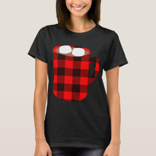 Buffalo Plaid Hot Cocoa Cup with Marshmallow Chris T-Shirt