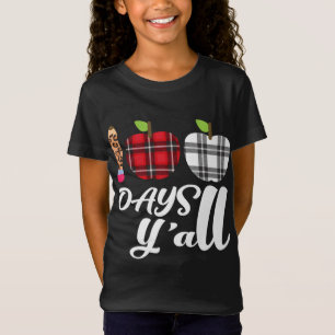 Buffalo Plaid Leopard 100 Days Y'all Cute100th Day T-Shirt