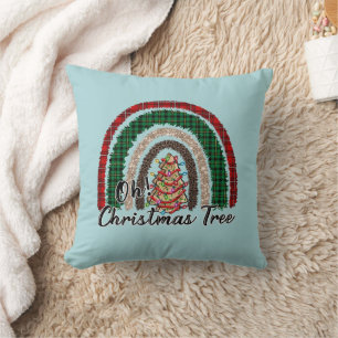 Buffalo Plaid & Leopard Print Rainbow (2) Cushion