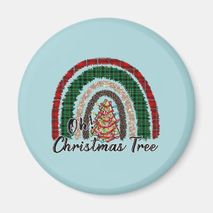 Buffalo Plaid & Leopard Print Rainbow (2) Magnet