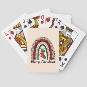 Buffalo Plaid & Leopard Print Rainbow Playing Cards