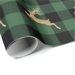 Buffalo Plaid Lomberjack Gold Reindeer Green Wood Wrapping Paper<br><div class="desc">Wrap up your gifts with a twist of wilderness and a touch of gold with the "Buffalo Plaid Lumberjack Gold Reindeer Green Wood Wrapping Paper" by FlorenceK Studio, the Milanese maestros of unique and chic design. This wrapping paper isn't just about covering a gift; it's about enveloping it in a...</div>