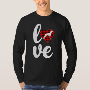 Buffalo Plaid Love Funny Malinois Dog Valentine S  T-Shirt