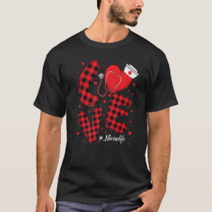Buffalo Plaid Love Nurse Life Nurse Happy Valentin T-Shirt