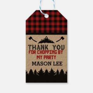 Buffalo Plaid Lumberjack Thank You Favour Tag