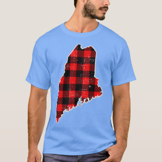Buffalo Plaid Maine  T-Shirt