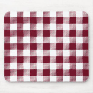 Buffalo Plaid: Maroon Mouse Pad