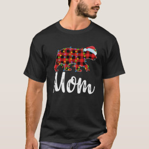 Buffalo Plaid Matching Family Christmas Mum Bear P T-Shirt