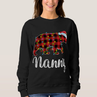 Buffalo Plaid Matching Family Christmas Nanny Bear Sweatshirt