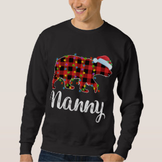 Buffalo Plaid Matching Family Christmas Nanny Bear Sweatshirt