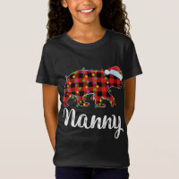 Buffalo Plaid Matching Family Christmas Nanny Bear