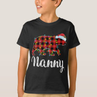Buffalo Plaid Matching Family Christmas Nanny Bear