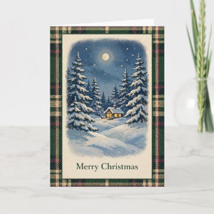 Buffalo Plaid Merry Christmas Card - Red Plaid