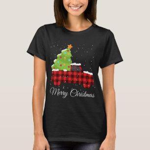 Buffalo Plaid Merry Christmas Red Truck With Chris T-Shirt