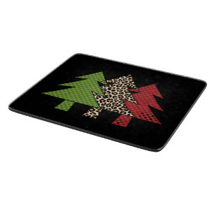 Buffalo Plaid Merry Christmas Tree Family Matching Cutting Board