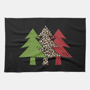 Buffalo Plaid Merry Christmas Tree Family Matching Tea Towel