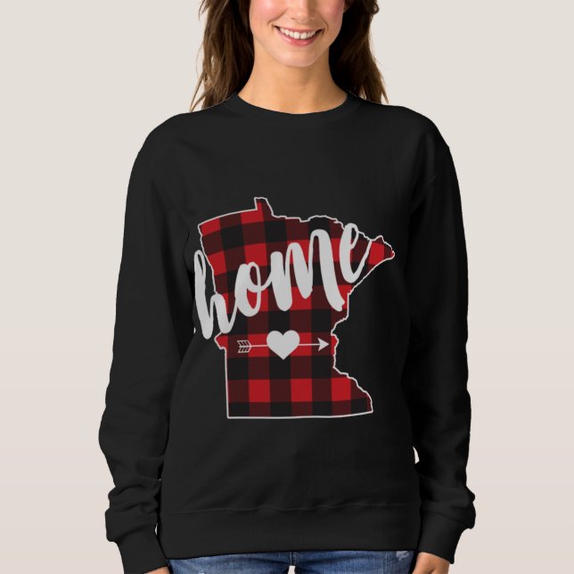 Buffalo Plaid Minnesota Home State Lumberjack Gift Sweatshirt (Front)