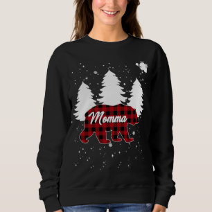 Buffalo Plaid Momma Bear Christmas Tree Pajama Fam Sweatshirt