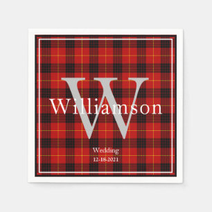 Buffalo Plaid Monogrammed Christmas Napkin