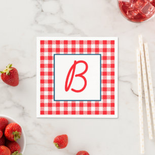 Buffalo Plaid Monogrammed Napkins