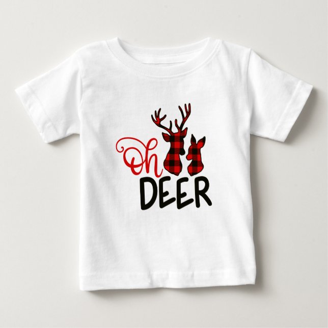 Buffalo Plaid Oh Deer T-Shirt (Front)