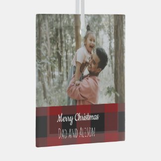 Buffalo plaid one glass tree decoration