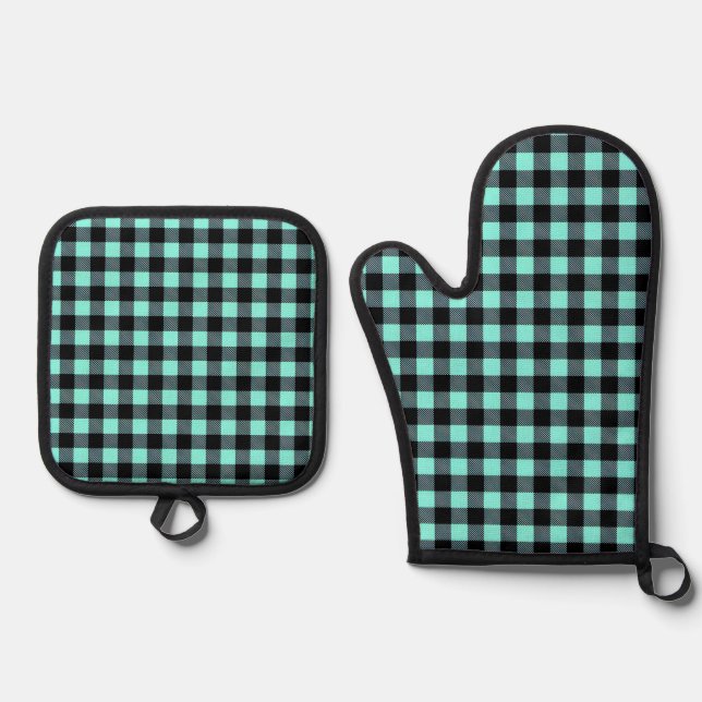 Buffalo Plaid Oven Mitt & Pot Holder Set (Front)