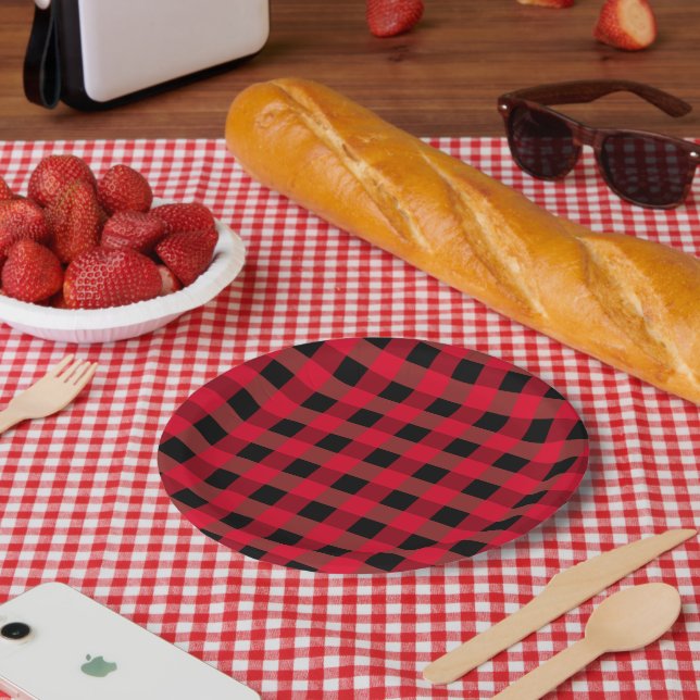 Buffalo plaid paper plate (Picnic)