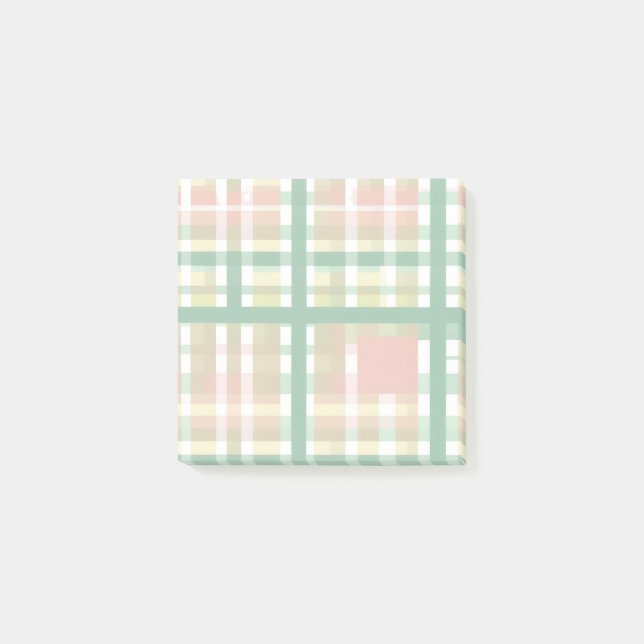 Buffalo Plaid Pastel Rustic Cottagecore Spring Post-it Notes (Front)