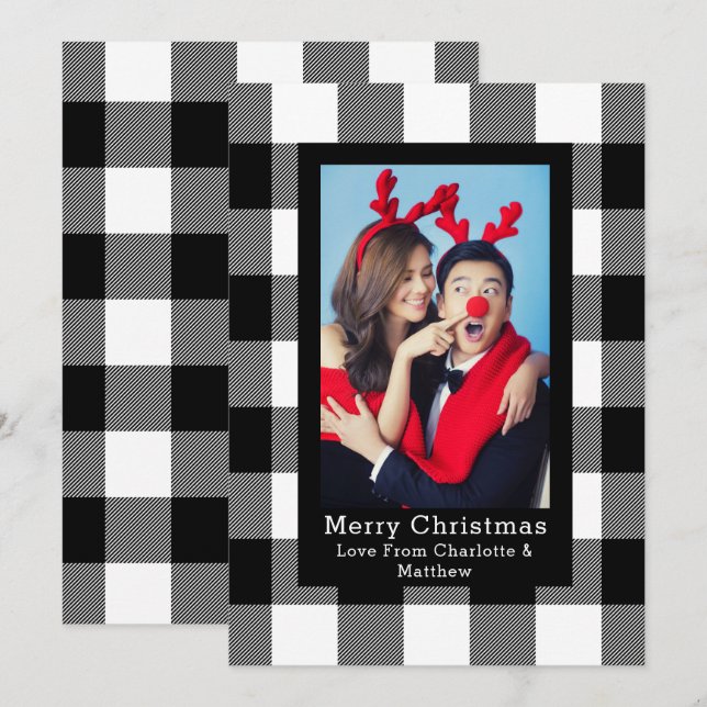 Buffalo Plaid Pattern Photo Template Personalised (Front/Back)