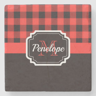 Buffalo Plaid Pattern Stone Coaster