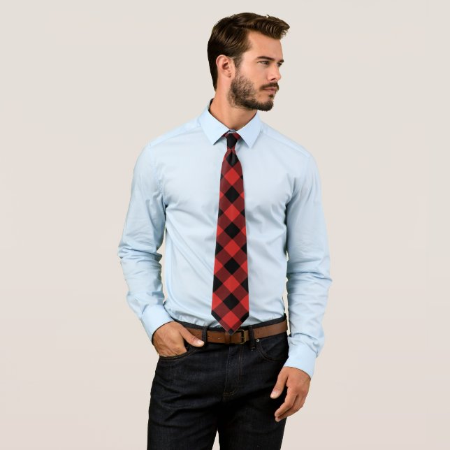 Buffalo Plaid Pattern Tie (In Situ)