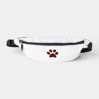 Buffalo Plaid Paw print Dog or Cat Lovers Christma Bum Bags