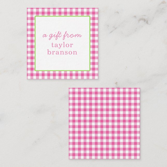 Buffalo Plaid Personalised Gift Enclosure Cards (Front/Back)